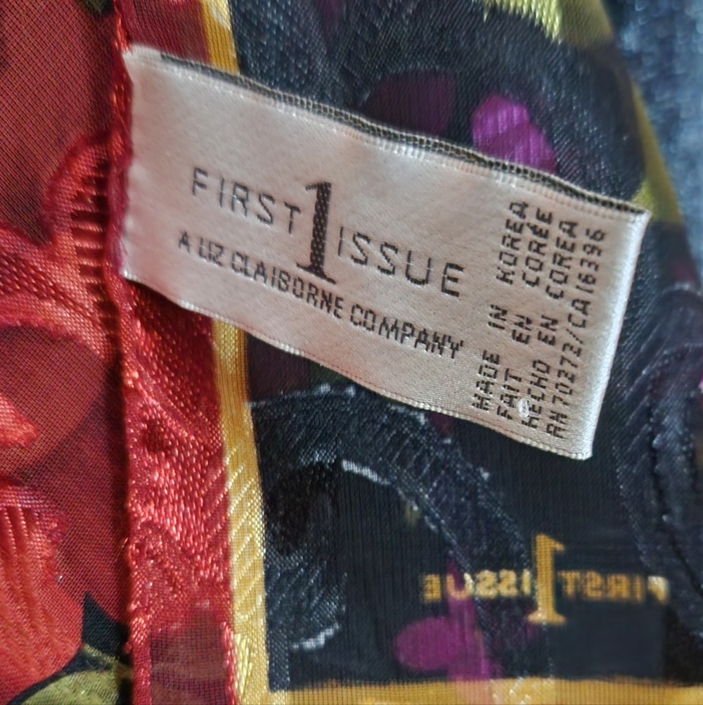 Vintage Liz Claiborne First Issue Sheer Floral Scarf - Picture 2 of 6